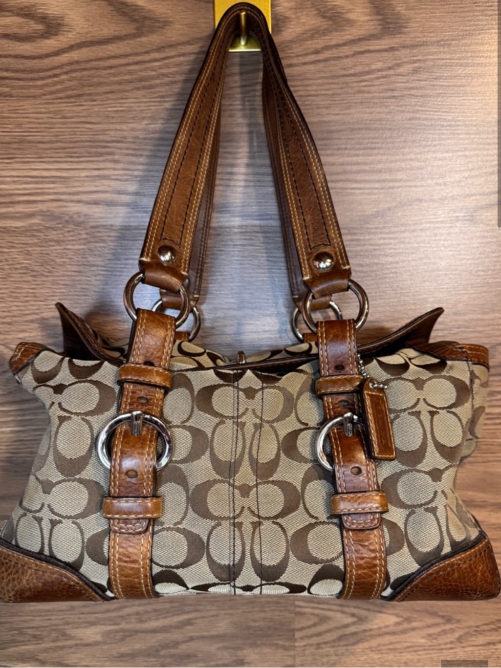 Vintage Coach Chelsea Signature Turn Lock Satchel 18986 Large Handbag 2007